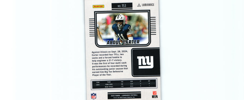 Abdul Carter 2025 Luminance #153 RC