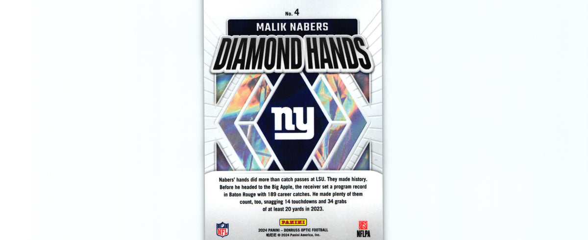 Malik Nabers 2024 Donruss Optic #4 RC