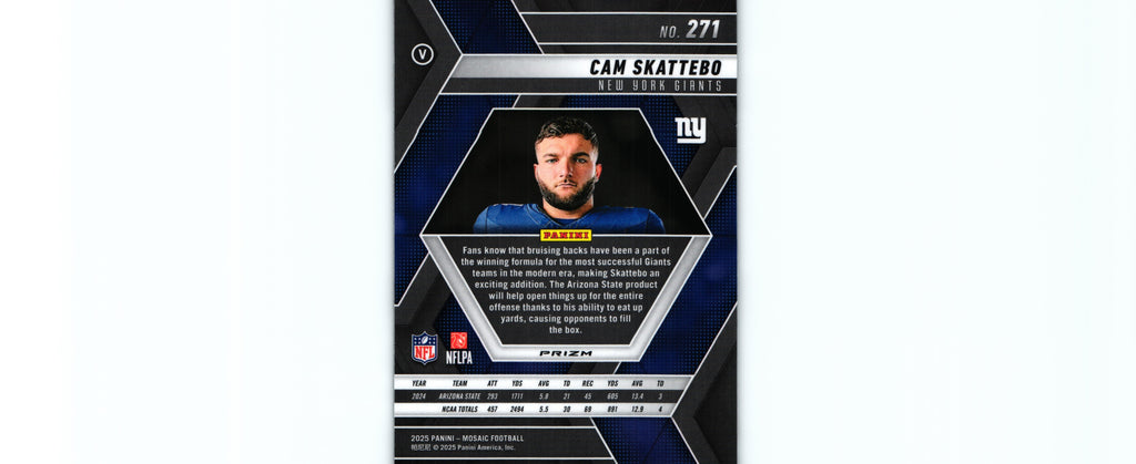 Cam Skattebo 2025 SILVER VARIATION Mosaic #271 RC