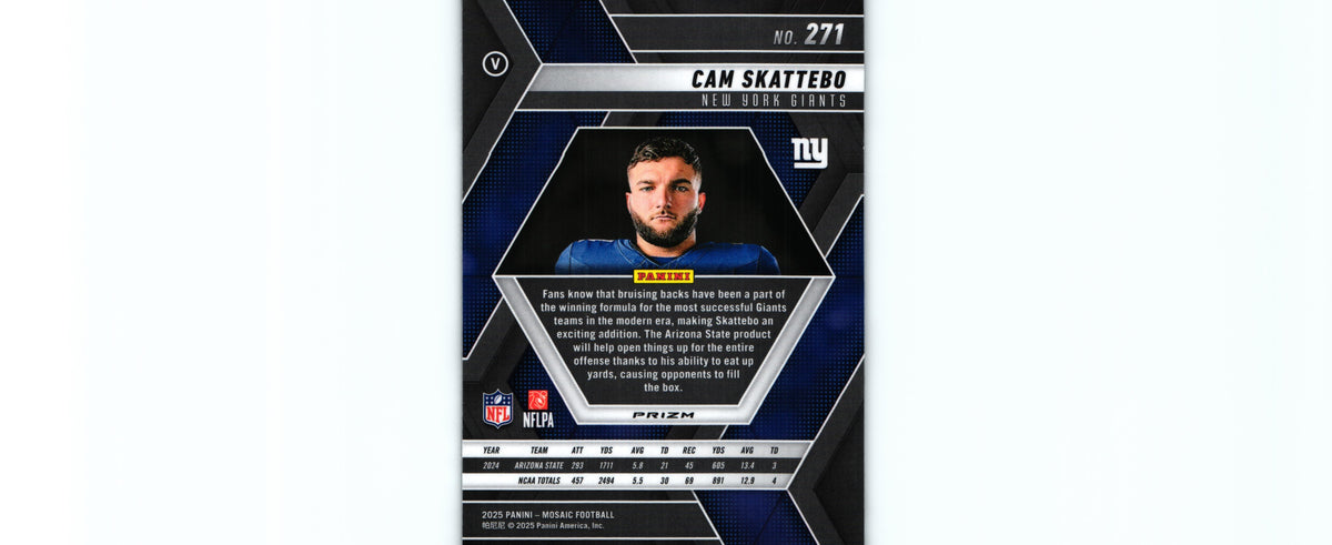 Cam Skattebo 2025 SILVER VARIATION Mosaic #271 RC