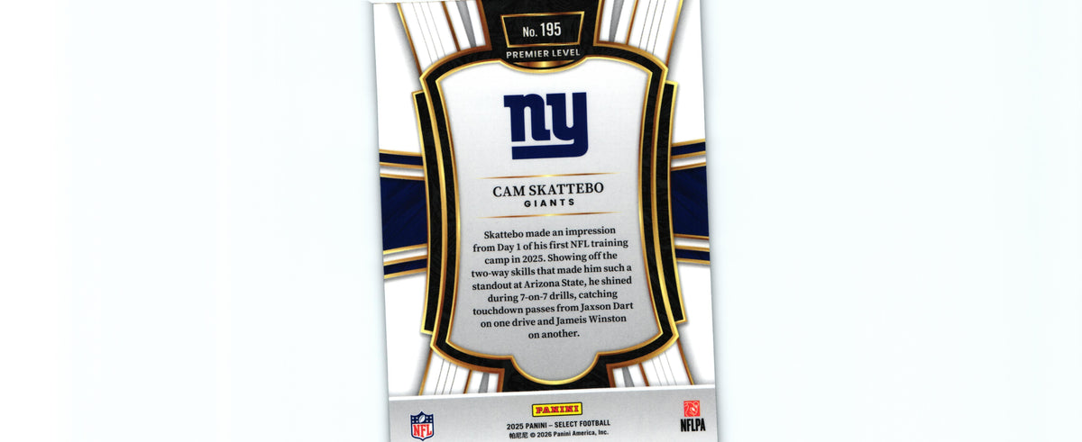 Cam Skattebo 2025 Select #195 RC