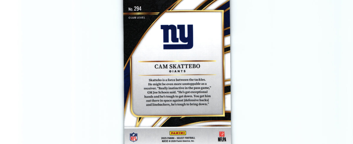Cam Skattebo 2025 Select #294  RC