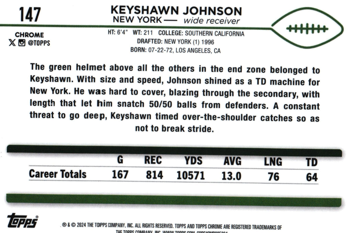 Keyshawn Johnson 2024 X-FRACTOR Topps #147