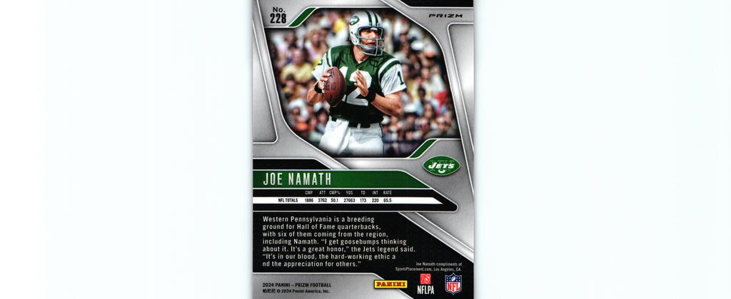 Joe Namath 2024 ORANGE LAZER Prizm #228