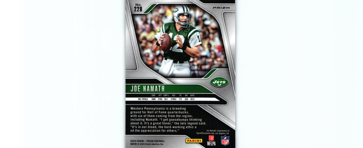 Joe Namath 2024 ORANGE LAZER Prizm #228