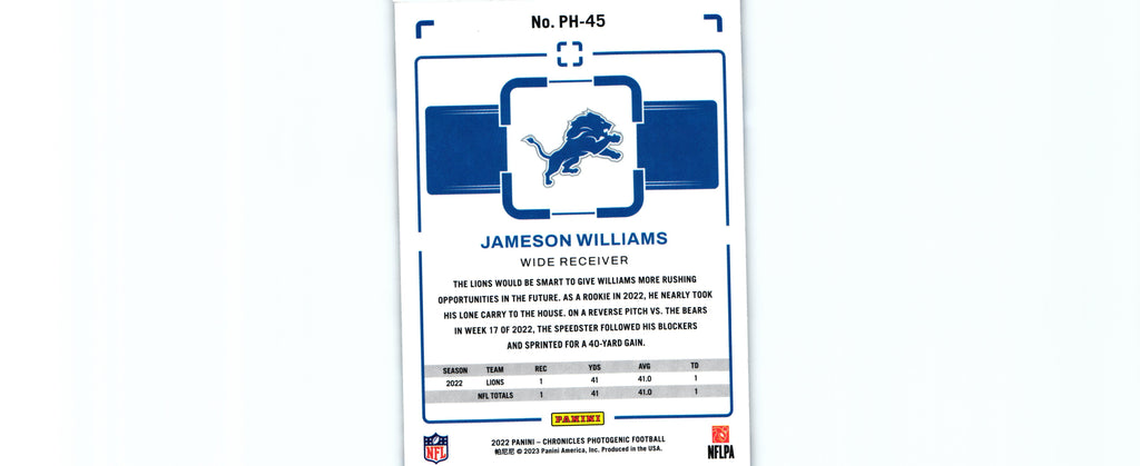Jameson Williams 2022 Chronicles PH-45 RC