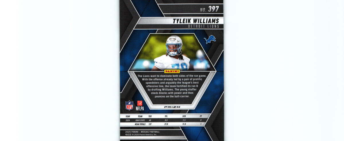 Tyleik Williams 2025 GREEN Mosaic #397 RC