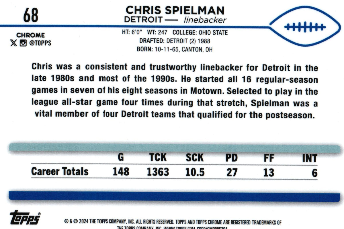 Chris Spielman 2024 X-FRACTOR Topps #68