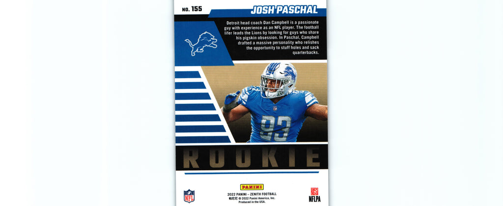 Josh Paschal 2022 Zenith #155 RC