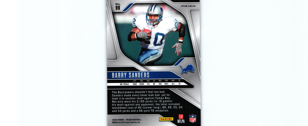 Barry Sanders 2024 ORANGE LAZER Prizm #99