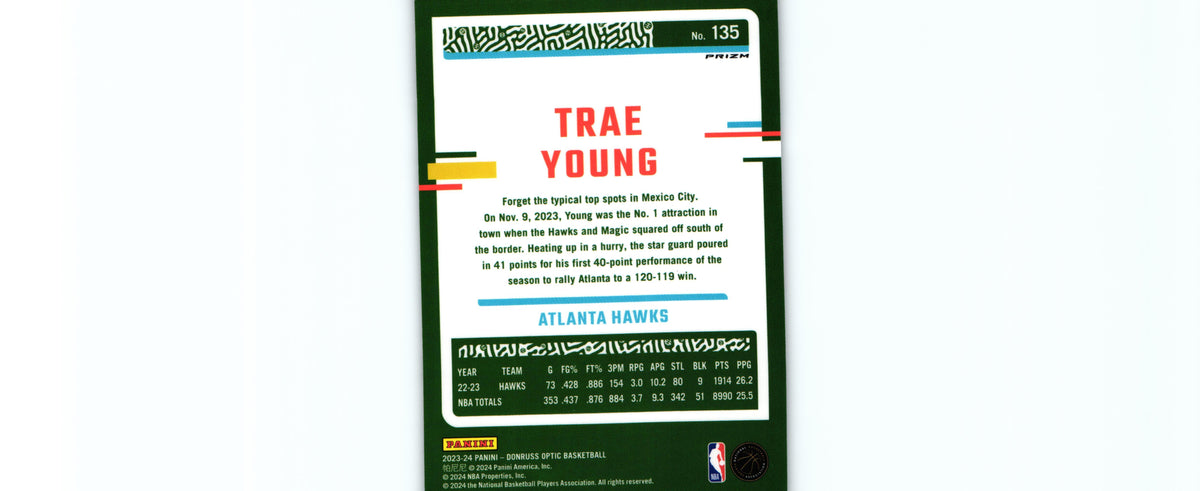 Trae Young 2023 HOLO Donruss Optic #135, Hawks