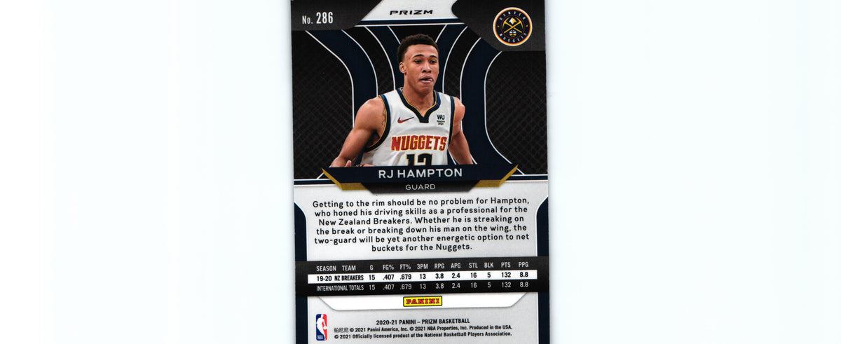 RJ Hampton 2020 RED WHITE BLUE Prizm #286 RC, Nuggets