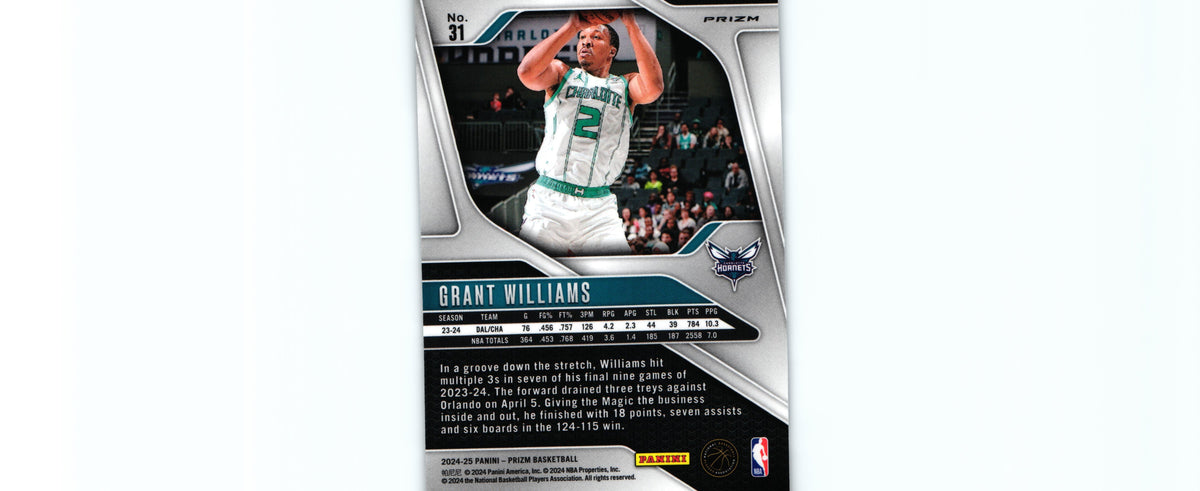 Grant Williams 2024 ICE Prizm #31, Hornets