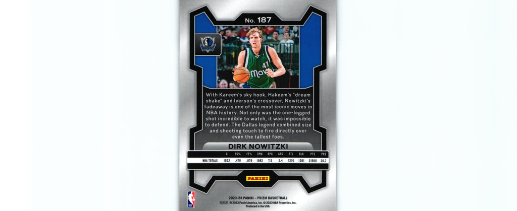 Dirk Nowitzki 2023 Prizm #187, Mavericks