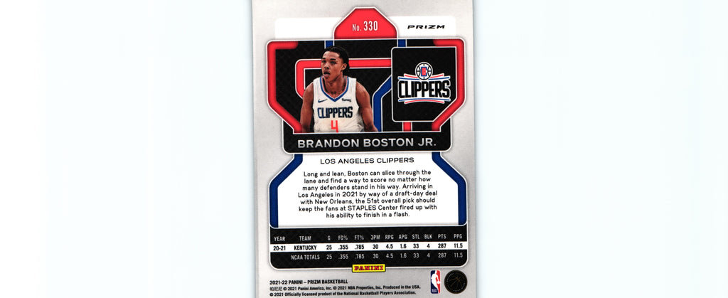 Brandon Boston 2021 Prizm #330 RC, Clippers
