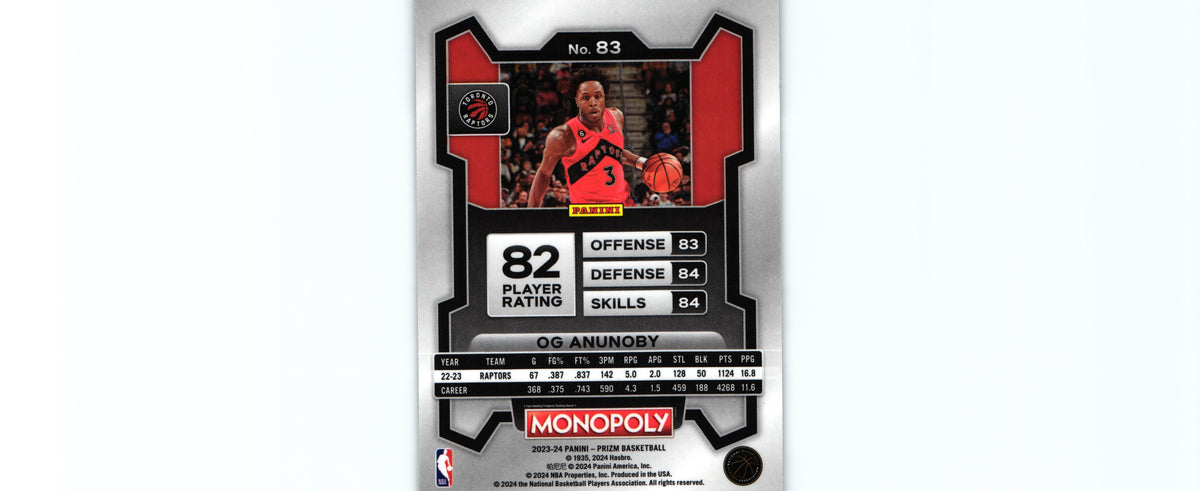 Og Anunoby 2023 Prizm Monopoly #83, Raptors