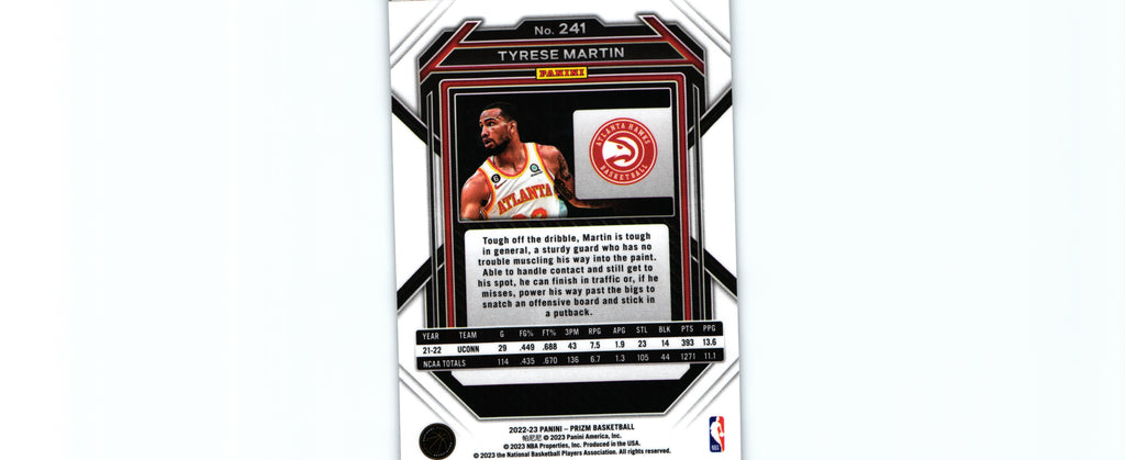 Tyrese Martin 2022 Prizm #241 RC, Hawks