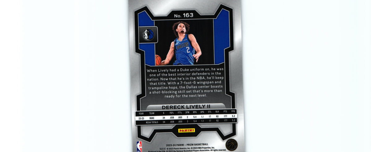 Dereck Lively 2023 Prizm #163 RC, Mavericks