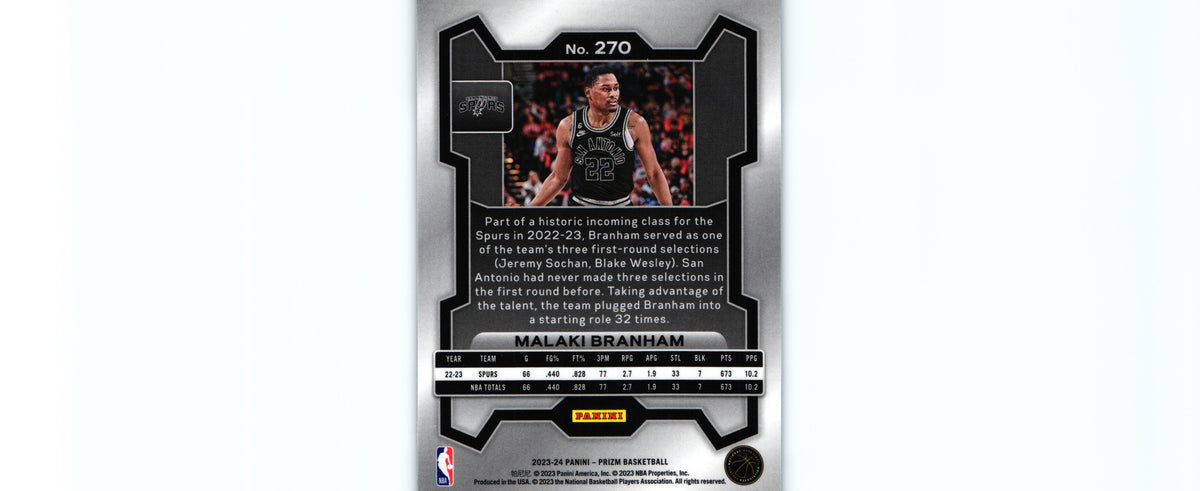 Malaki Branham 2023 Prizm #270, Spurs
