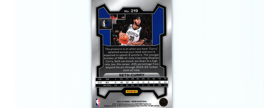 Seth Curry 2023 Prizm #219, Mavericks