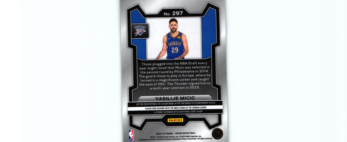 Vasilije Micic 2023 Prizm #297 RC, Thunder
