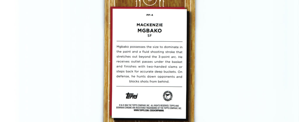 Mackenzie Mgbako 2024 Topps PP-4, Indiana