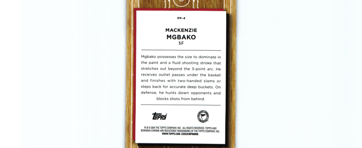 Mackenzie Mgbako 2024 Topps PP-4, Indiana