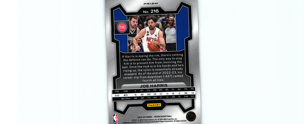 Joe Harris 2023 ORANGE ICE Prizm #216, Pistons