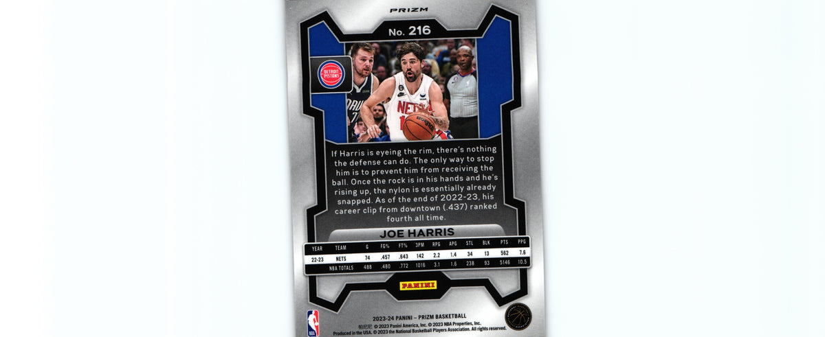 Joe Harris 2023 ORANGE ICE Prizm #216, Pistons