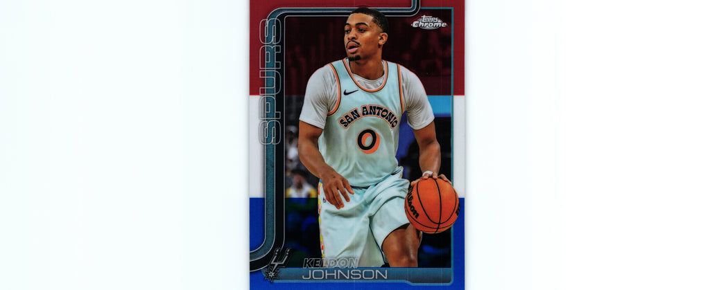 Keldon Johnson 2025 RED WHITE BLUE Topps #220, Spurs