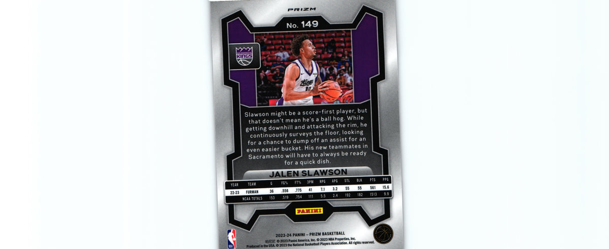 Jalen Slawson 2023 RED ICE Prizm #149 RC, Kings