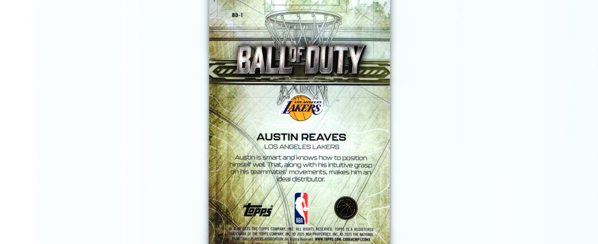 Austin Reaves 2025 Topps BD-1, Lakers