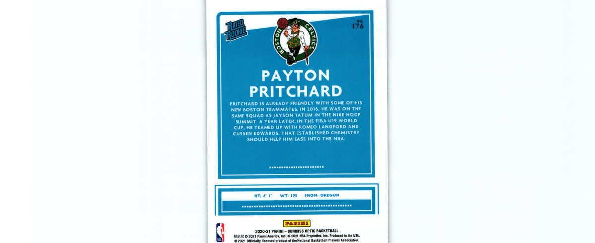 Payton Pritchard 2020 Donruss Optic #176 RC, Celtics
