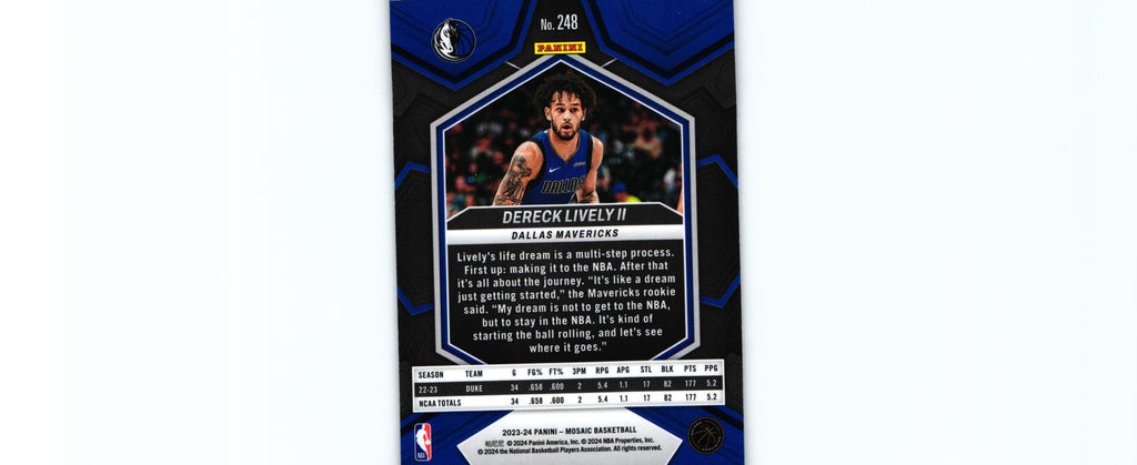 Dereck Lively 2022 Mosaic #248 RC, Mavericks