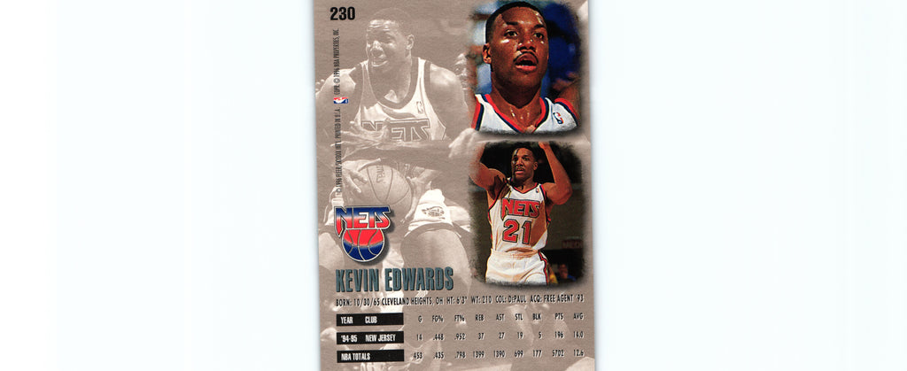 Kevin Edwards 1996 Fleer Ultra #230, Nets