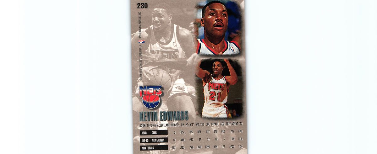 Kevin Edwards 1996 Fleer Ultra #230, Nets