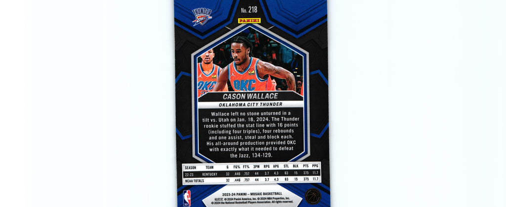Cason Wallace 2023 Mosaic #218 RC, Thunder