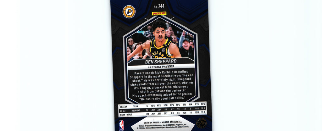 Ben Sheppard 2023 Mosaic #244 RC, Pacers