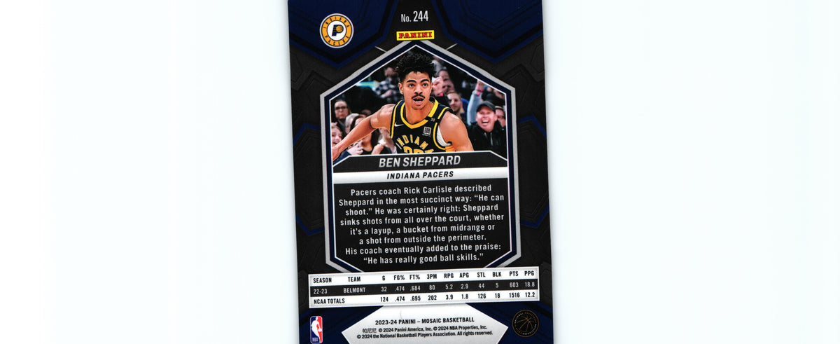 Ben Sheppard 2023 Mosaic #244 RC, Pacers
