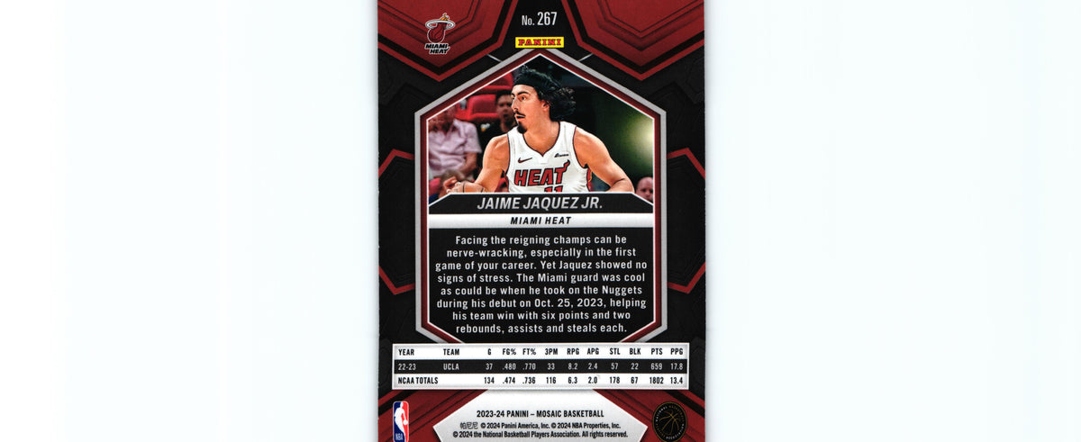 Jaime Jaquez 2023 Mosaic #267 RC, Miami Heat