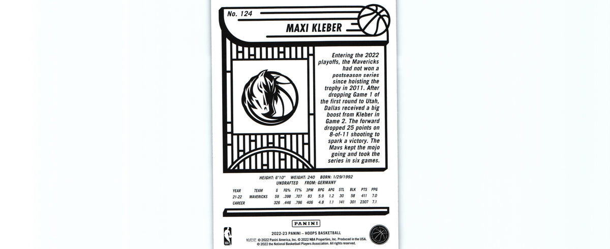 Maxi Kleber 2022 Hoops #124, Mavericks