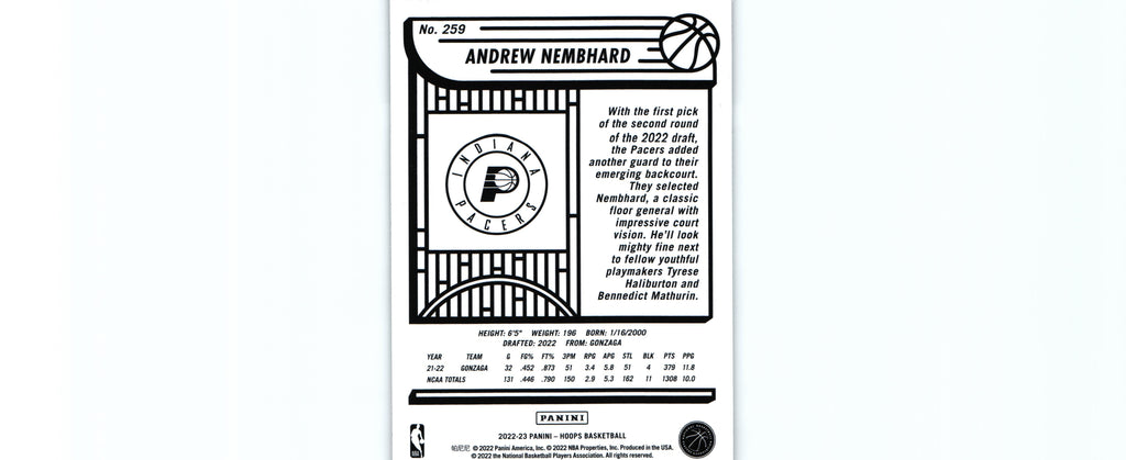 Andrew Nembhard 2022 Hoops #259 RC, Pacers