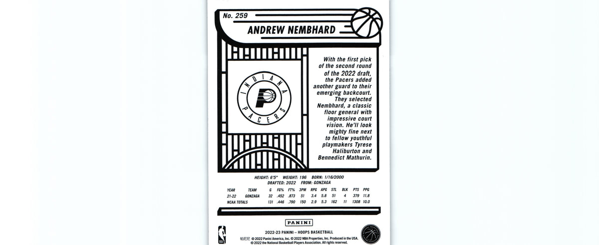 Andrew Nembhard 2022 Hoops #259 RC, Pacers