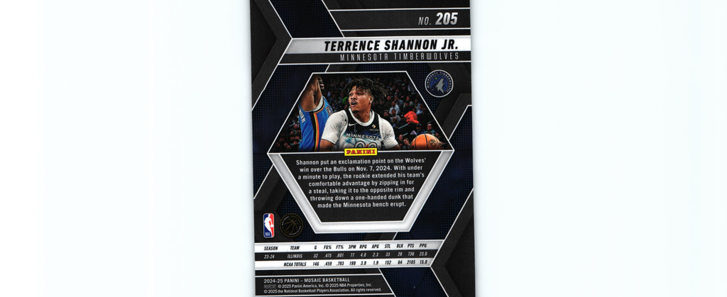 Terrence Shannon Jr 2024 Mosaic #205 RC, Timberwolves