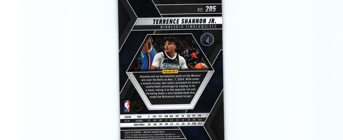 Terrence Shannon Jr 2024 Mosaic #205 RC, Timberwolves