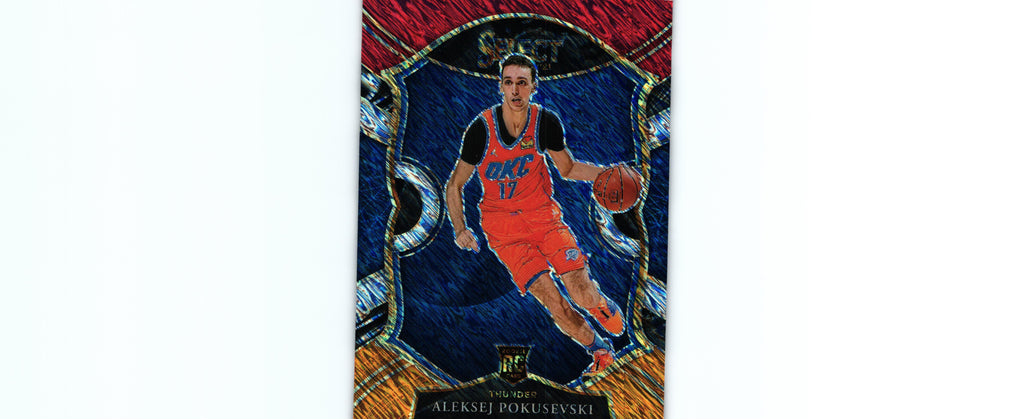 Aleksej Pokusevski 2020 RED WHITE ORANGE SHIMMER Select #77 RC, Thunder