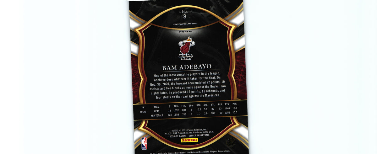 Bam Adebayo 2020 BLUE Select #8, Miami Heat