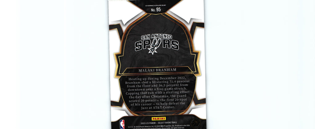 Malaki Branham 2022 Select #95 RC, Spurs