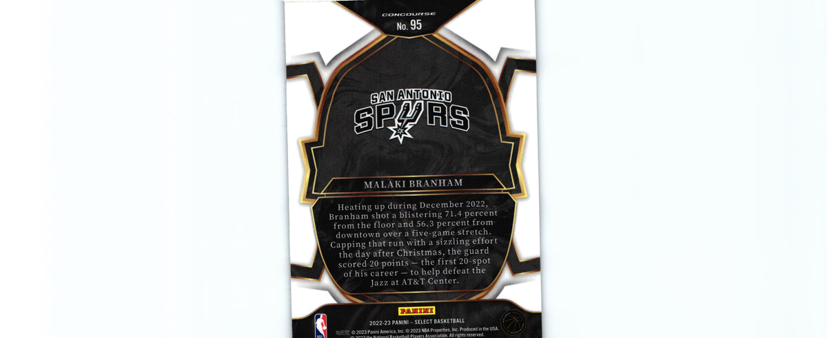 Malaki Branham 2022 Select #95 RC, Spurs