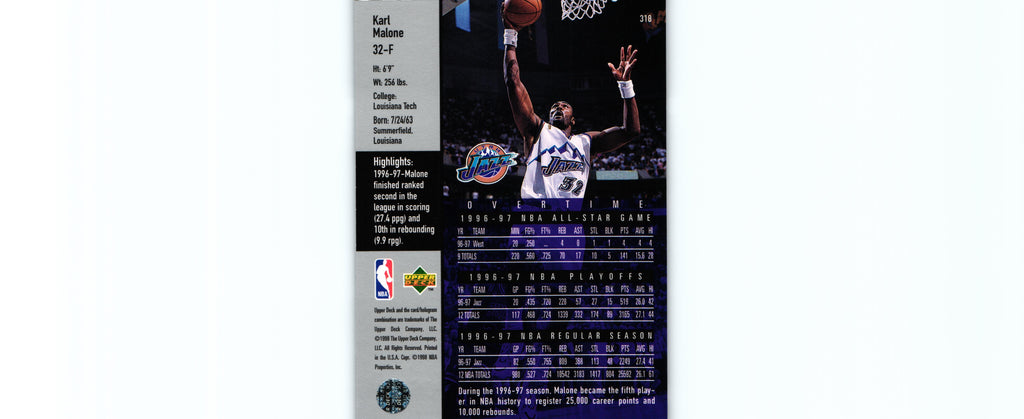 Karl Malone 1998 Upper Deck #318, Utah Jazz
